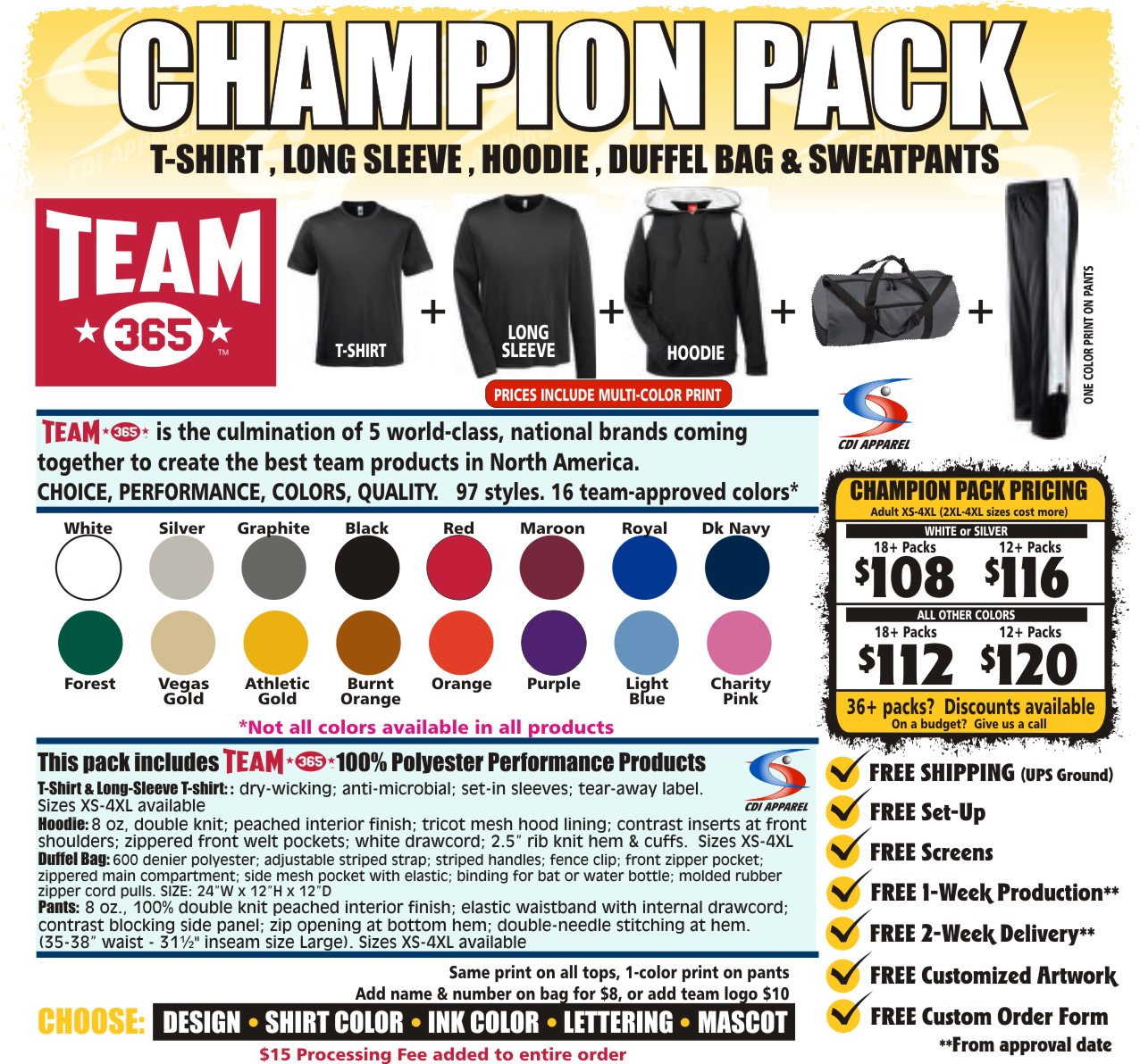 Have-it-All Pack (Champion) Baseball 2017 Team365