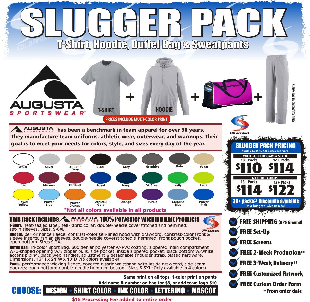 Travel Pack (Slugger Pack) Baseball 2017 Augusta