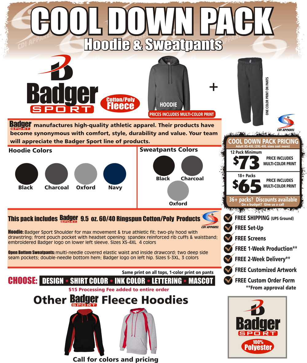 Cool-Down-Team-Pack-Custom-T-Shirt-Hoodie-Sweatshirt-Hooded-Badger-Sportswear-Fleece