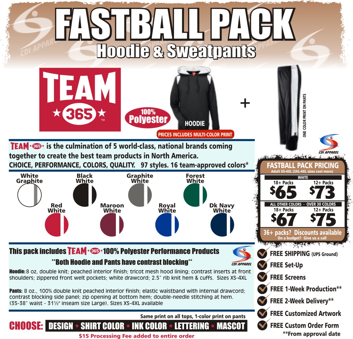 Fastball Pack (Cool Down) Baseball 2017 Team365