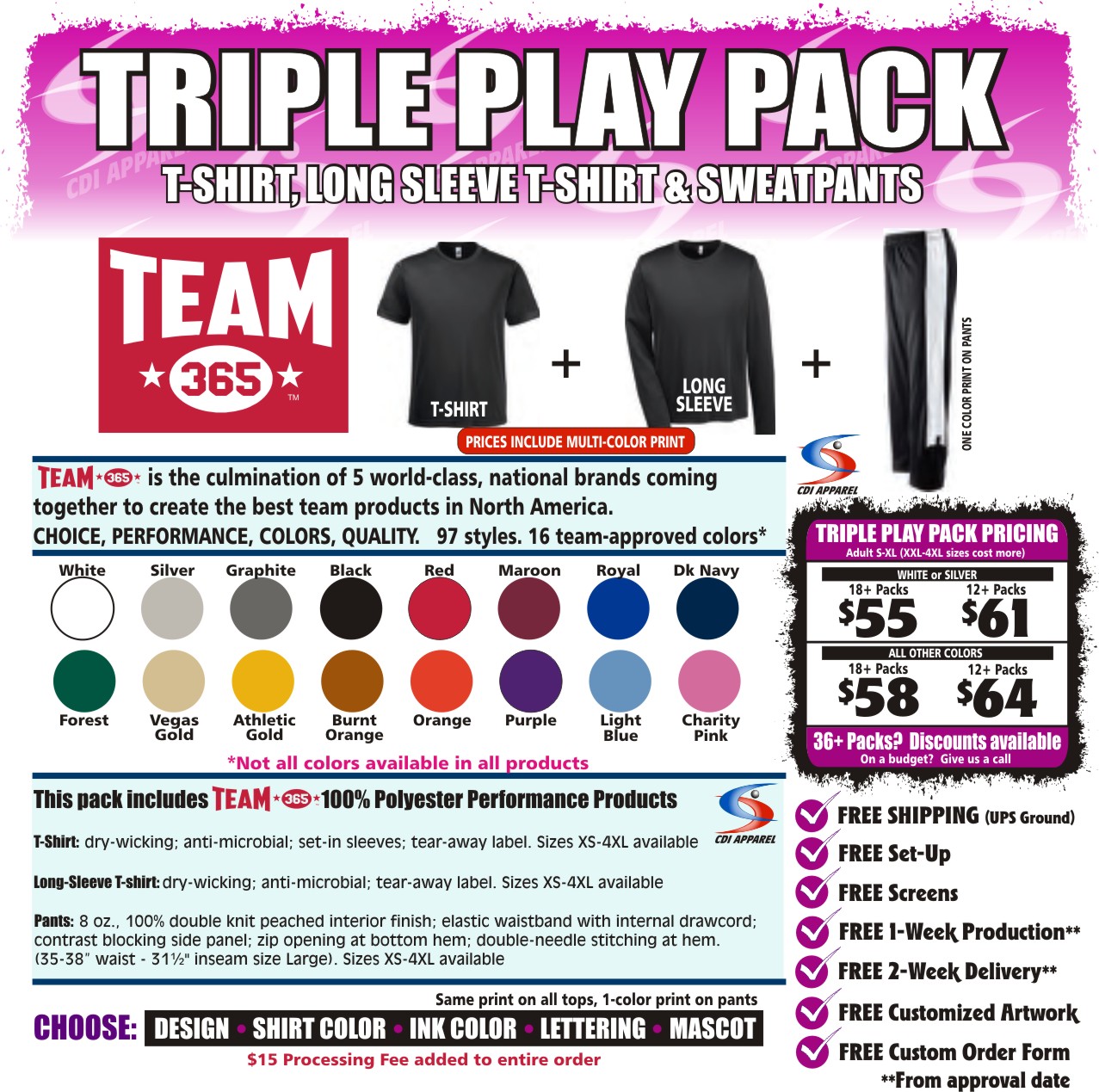 Tri-Combo (Triple Play) Pack 2017 Team365