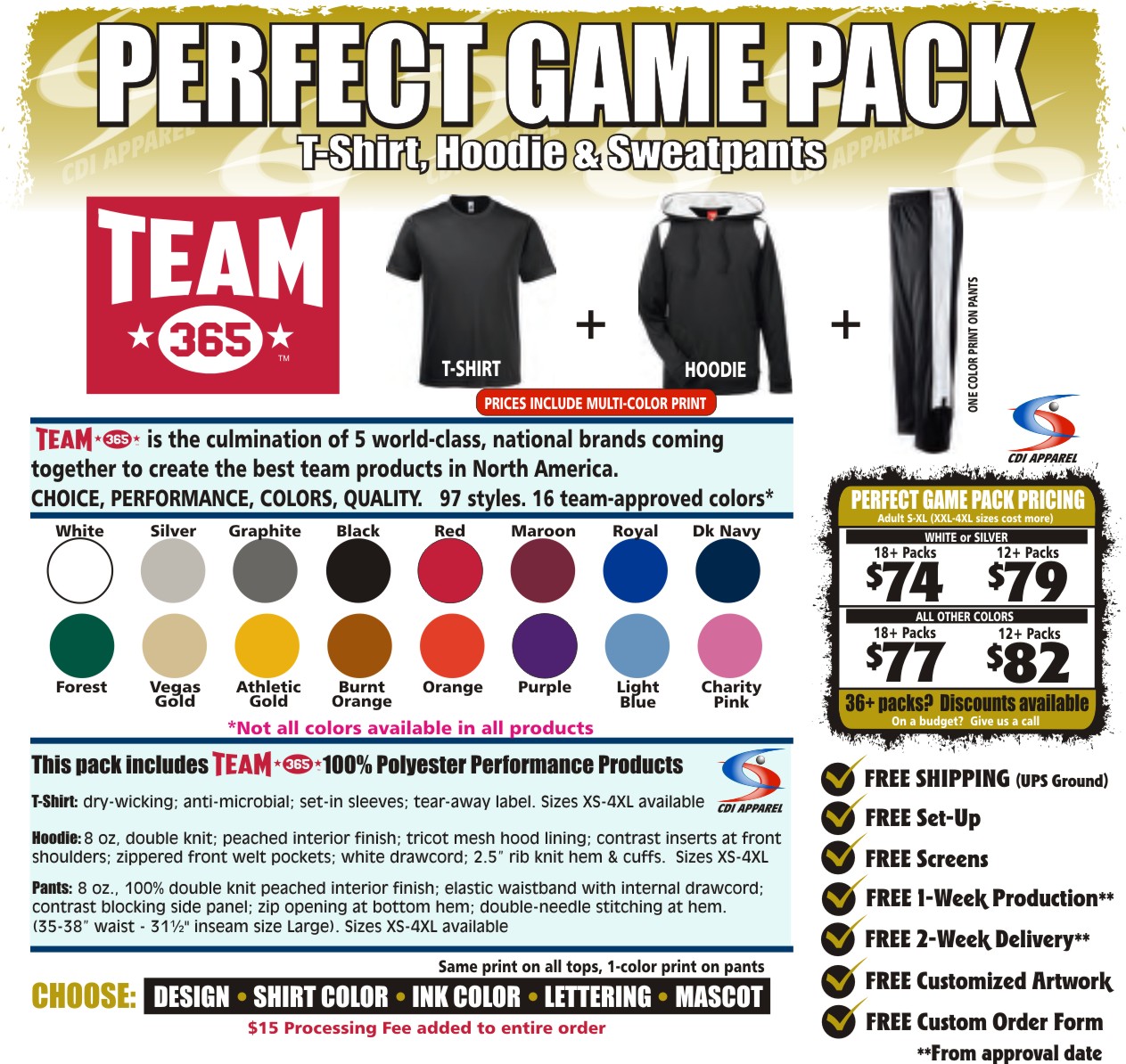Warm-Up Pack (Perfect Game Pack) Baseball 2017 Team365