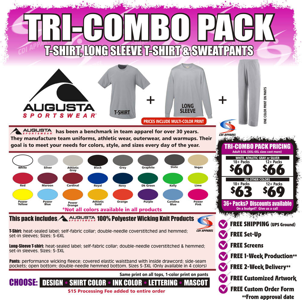 tri-combo-team-pack-custom-t-shirt-long-sleeve-sweatpants-augusta-sportswear