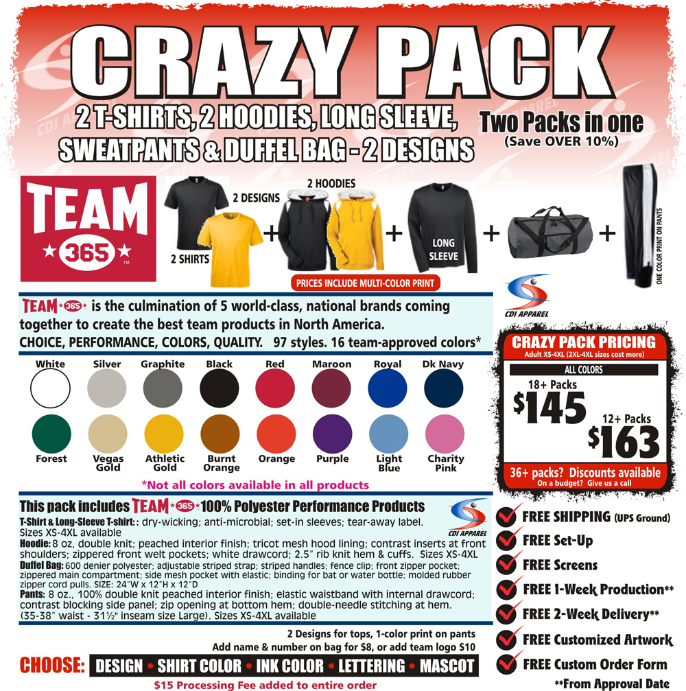 Crazy-Team-Pack-Custom-T-Shirt-Long-Sleeve-Hoodie-Sweatshirt-Sweatpants-Tshirt-Hooded-Sweatshirt-Duffel-Game-Bag-Team-365