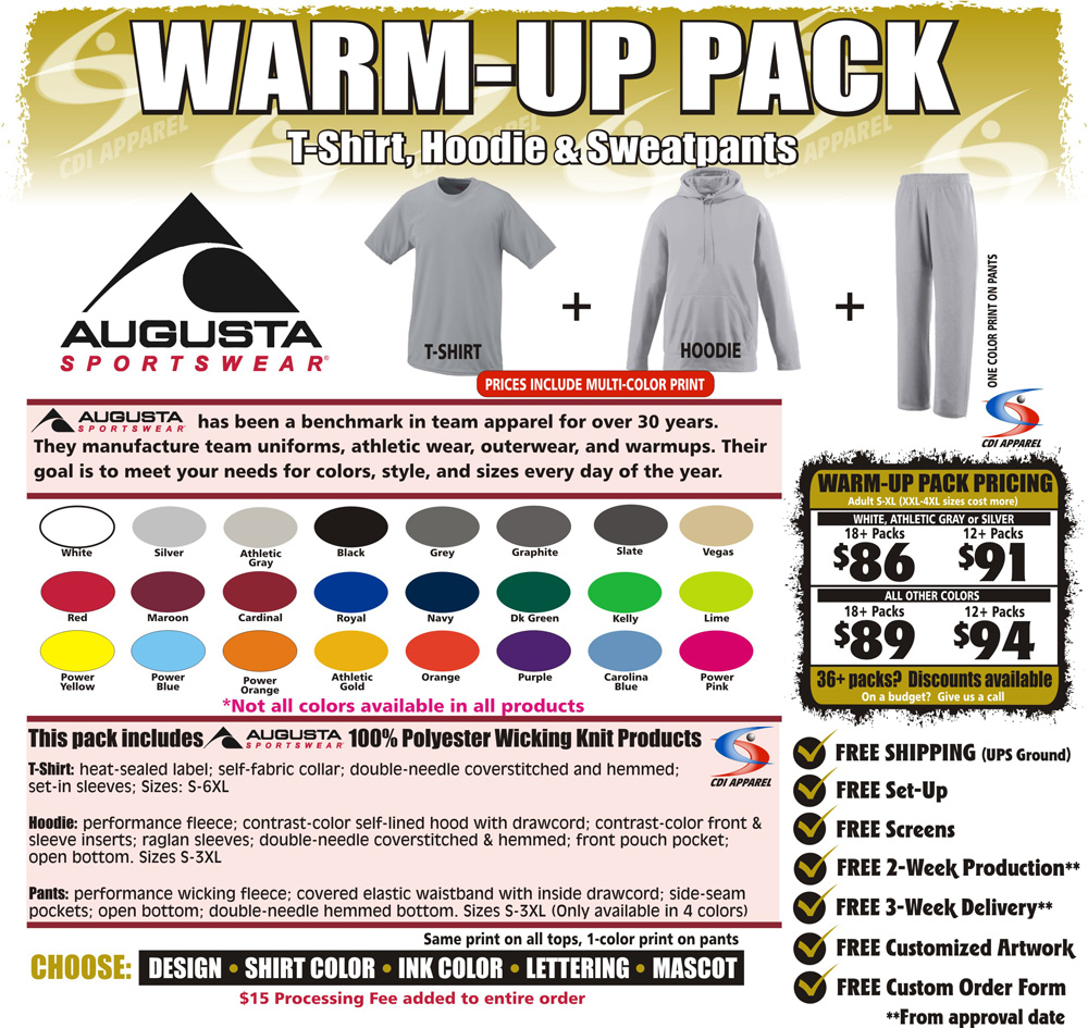 Warm-Up-Team-Pack-Custom-T-Shirt-Hoodie-Sweatshirt-Hooded-Sweatpants-Sweat-Pants-Augusta-Sportswear